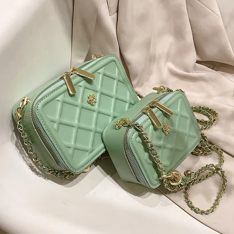 

Small Shoulder Bag Chain Fashion Handbags for Women Pu Leather Women's Bag 2022 Trend Diamond Pattern Crossbody Bags Purse