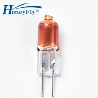 honeyfly 10pcs g4 amber halogen lamp 12v 10w 20w 30w orange lamp beads halogen bulb hair drier quartz ce rohs