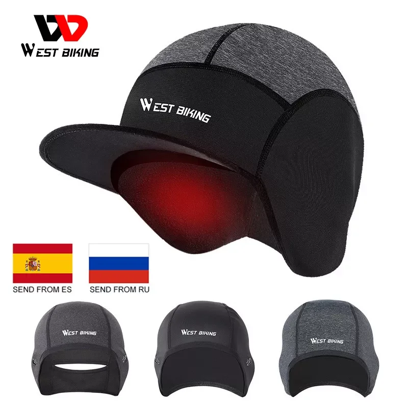 

WEST BIKING Winter Cycling Cap Windproof Thermal Fleece Running Skiing Motocycle Head Hat Headwear Bandana Bike Warm Caps