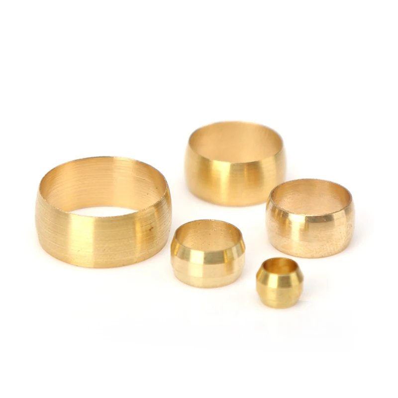 

10Pcs/set High Quality Brass Taper Ferrule 3~16mm OD Compression Sleeve Seal Ring Tube Fittings 8Sizes Copper Tube Fittings New