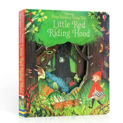 

MiluMilu Usborne Peep Inside Сказочный маленький красный капюшон для верховой езды из бука материалы для чтения на английском языке для раннего развития детей