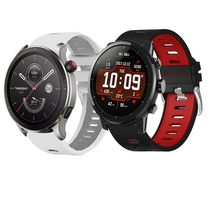 

Ремешок сменный из мягкого силикона для смарт-часов Amazfit Stratos 3 2/2s Pace/amazfit gtr 2e/4/3 pro/47 мм, 22 мм