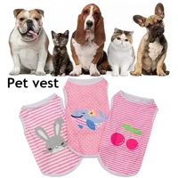cute puppy dog pink stripe vest pet thirt dog clothes summer for small dogs chihuahua yorkshire maltese pets clothing cat outfit