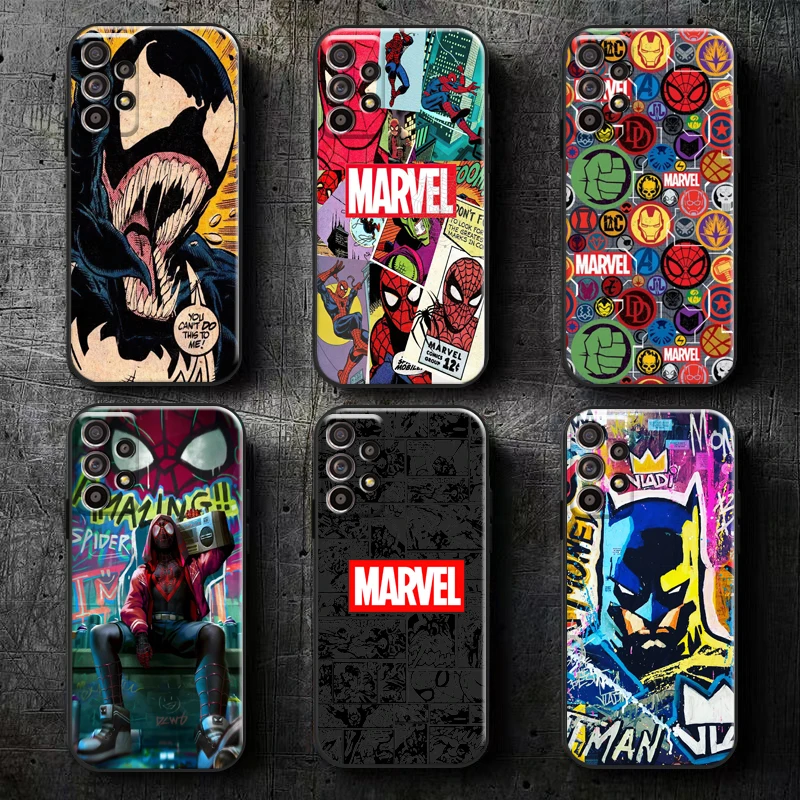 

Marvel Logo Phone Case For Samsung Galaxy A11 M11 A12 M12 A21 A21S A22 A31 A32 A51 A52 A70 A71 A72 5G Carcasa Back Soft Black