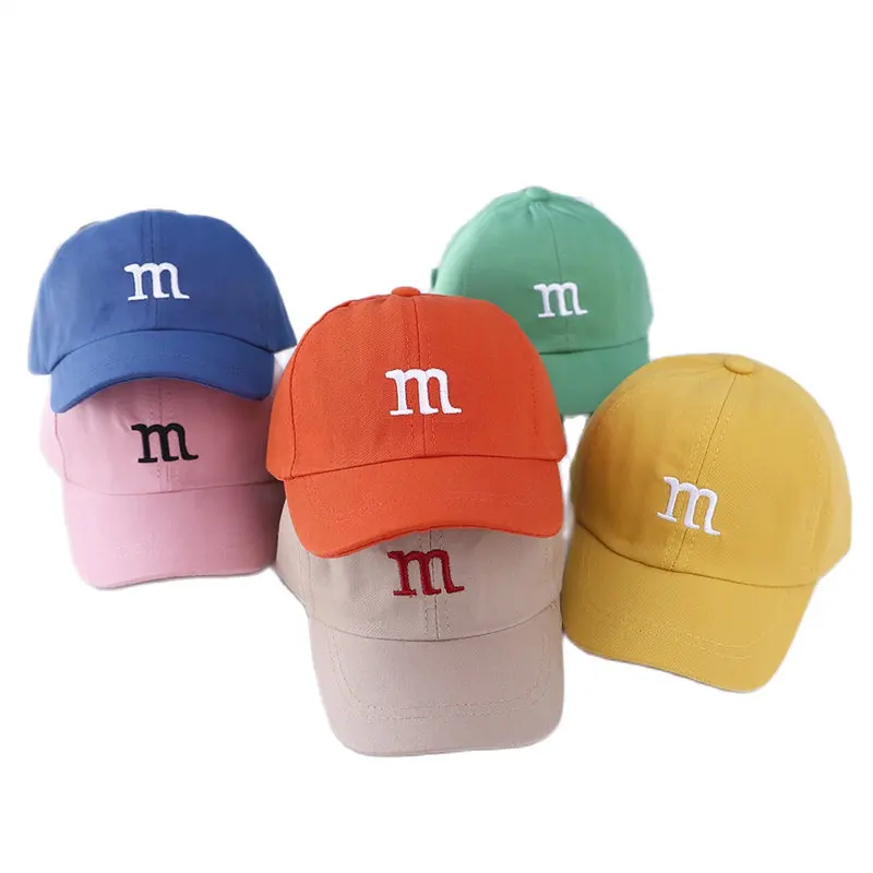 

2023 Four Seasons Cotton M Letter Embroidery Casquette Baseball Cap Adjustable Snapback Hats for Child Boy and Girl 220