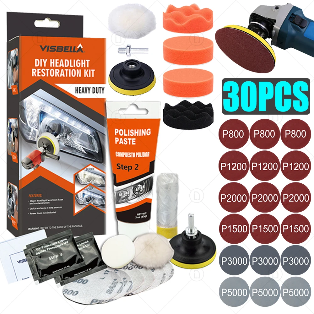 

Car Headlights Repair Polishing Scratch Remove Restoration Refurbish Coating Oxidation Repair Chemical Auto Light Repair Wax Kit