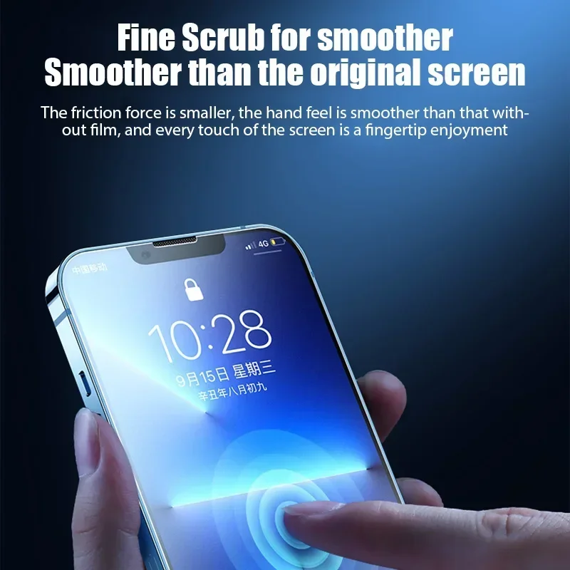 Матовое закаленное стекло для iPhone защитная пленка экрана 2 шт. 11 12 13 14 15 16 Pro Max Plus