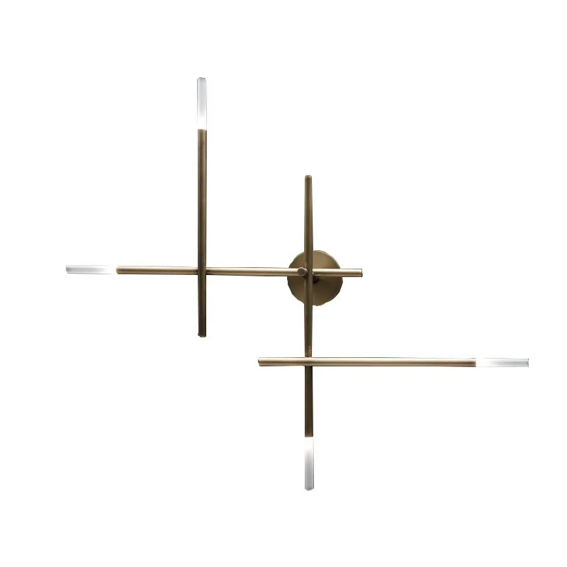 

Европейские Современные Настенные светильники с перекрестными металлическими линиями, светодиодное освещение для фойе, спальни, кабинета,...