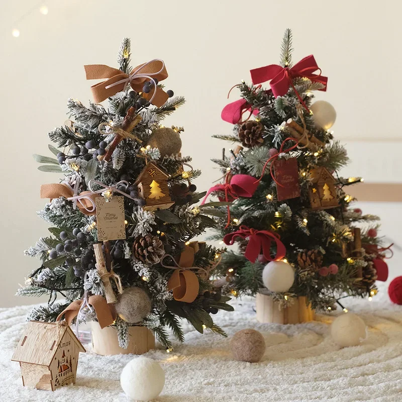 

2023 New Christmas Tree 45/60cm Mini Desktop With Light Diy Decoration Christmas Decoration Room Ornament