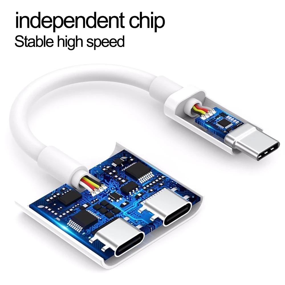 Кабель-переходник 2 в 1 с разъемом Type-C для наушников Samsung S21/S20/Huawei/Xiaomi - купить по