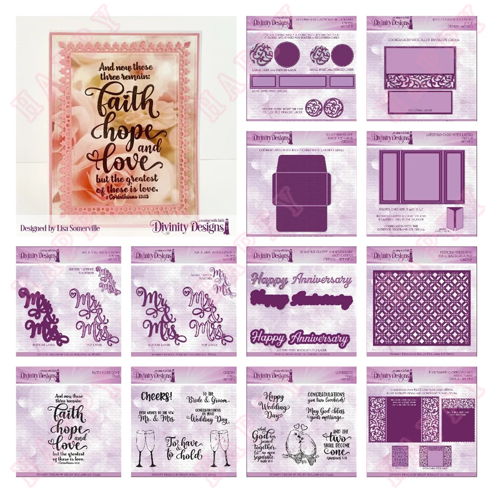 

Pierced Wedding Ring Background Anniversary Faith Hope Love Birds Cheers Cutting Dies Diy Craft Paper Cards Decor Embossing Mold