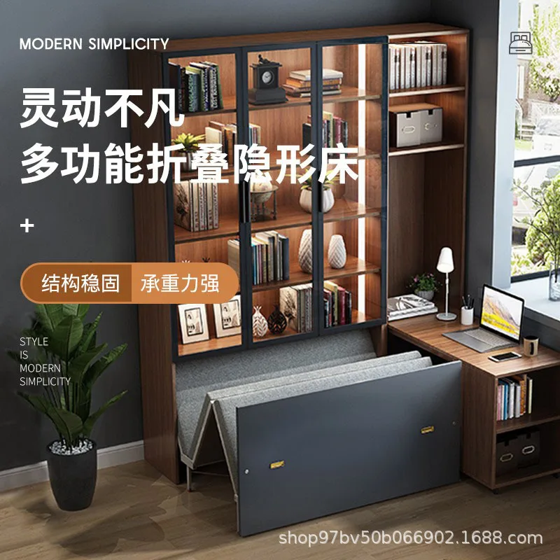 

Upgraded Pneumatic Rod Invisible Lunch Break Folding Bed Office Nap Desk Cabinet Integrated Telescopic Bed Hardware Accessories