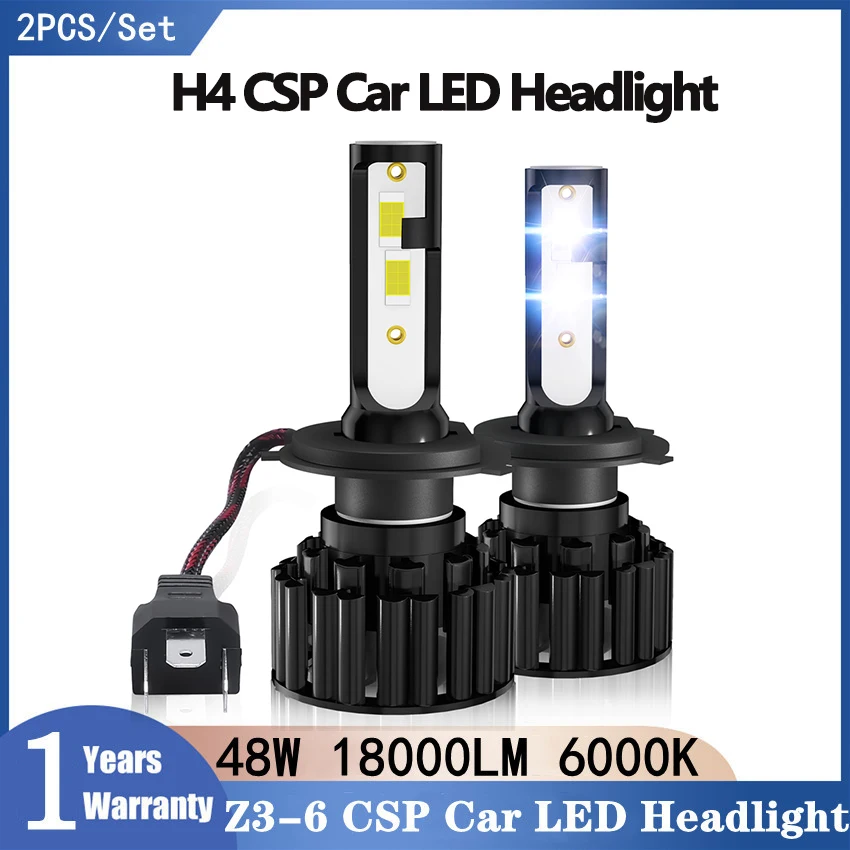 

Z3-6 H4/9003 Auto Bulb H7 CSP Car LED Headlight Bulbs H4 Hi-Lo Beam 48W 18000LM 6000K Automobiles Headlamp Fog Lights 12V 24V
