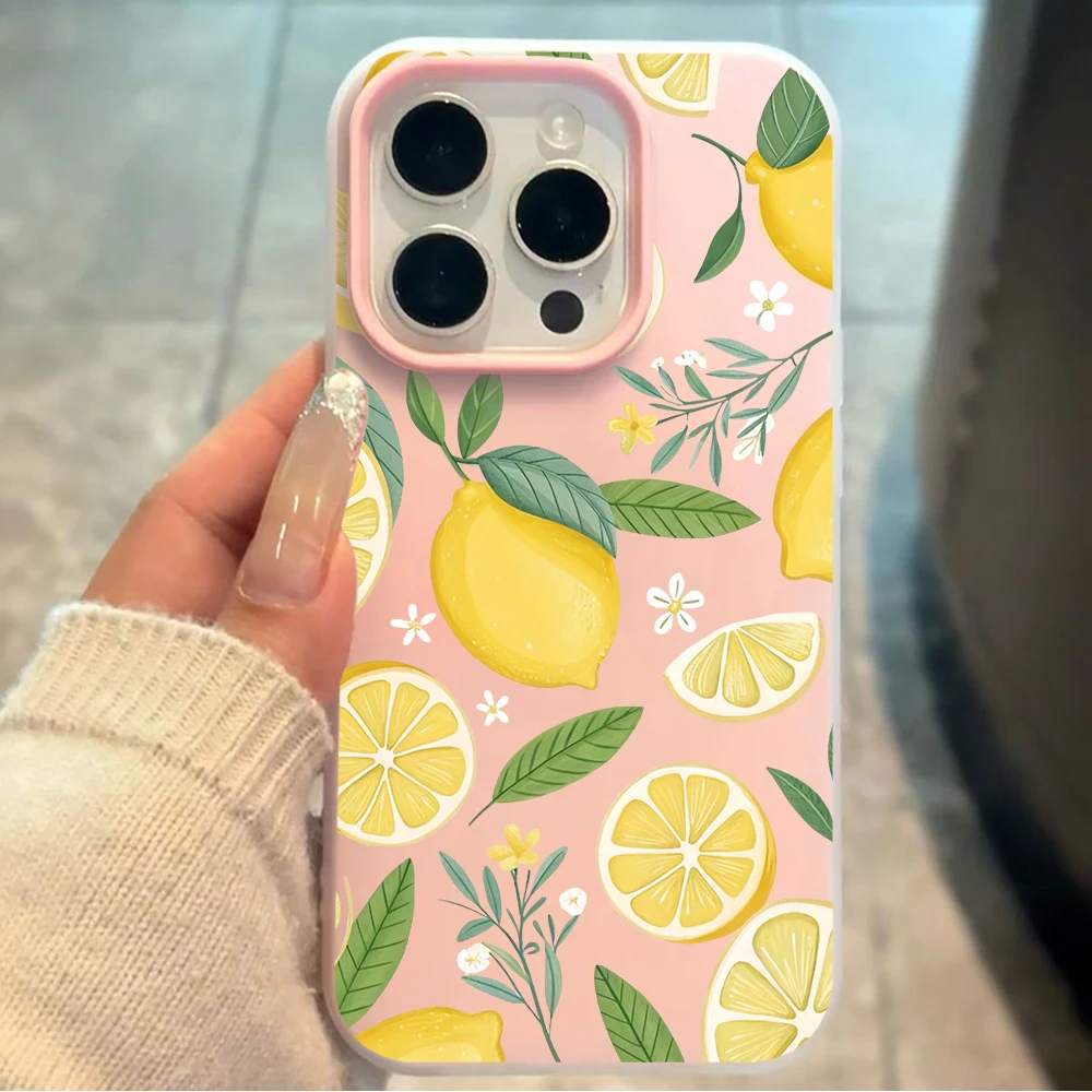 Фото Мягкий силиконовый чехол для iPhone 17, 16, 15, 13 Pro Max, 14, 12, 11 Pro, 17 Air, X, 7, 8 Plus, XR с текстурой лимонного желе и летним фруктовым дизайном №1
