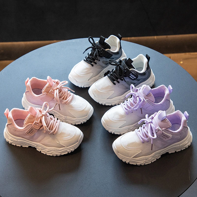 Spring Cute Girls Sneakers Kids Fashion Mesh Running Shoes Anti-slippery Casual Shoes for Children Sneakers GirlsTenis Shoes