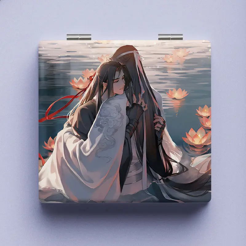 

Mo Dao Zu Shi Cosmetic Mirror Lan Wangji Wei Wuxian Printing Student Girl Hand Held Makeup Mirrors Cute Anime Cosplay Supplies