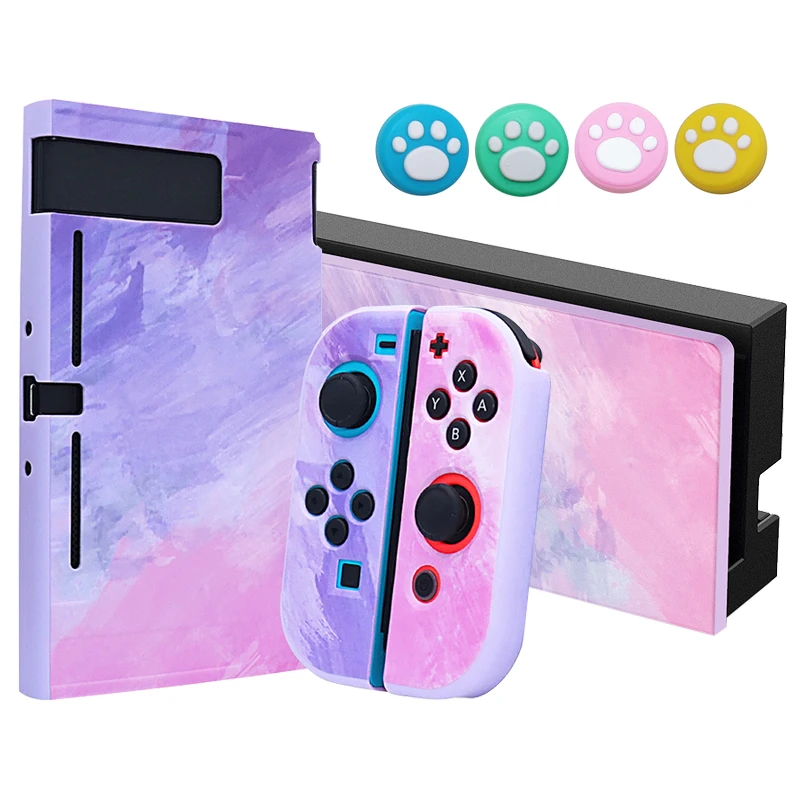 

8 in 1 Soft TPU Protective Kit Cases for Switch NS Controller Console Gamepad Joystick Skin Case Full Cover Game Accessories
