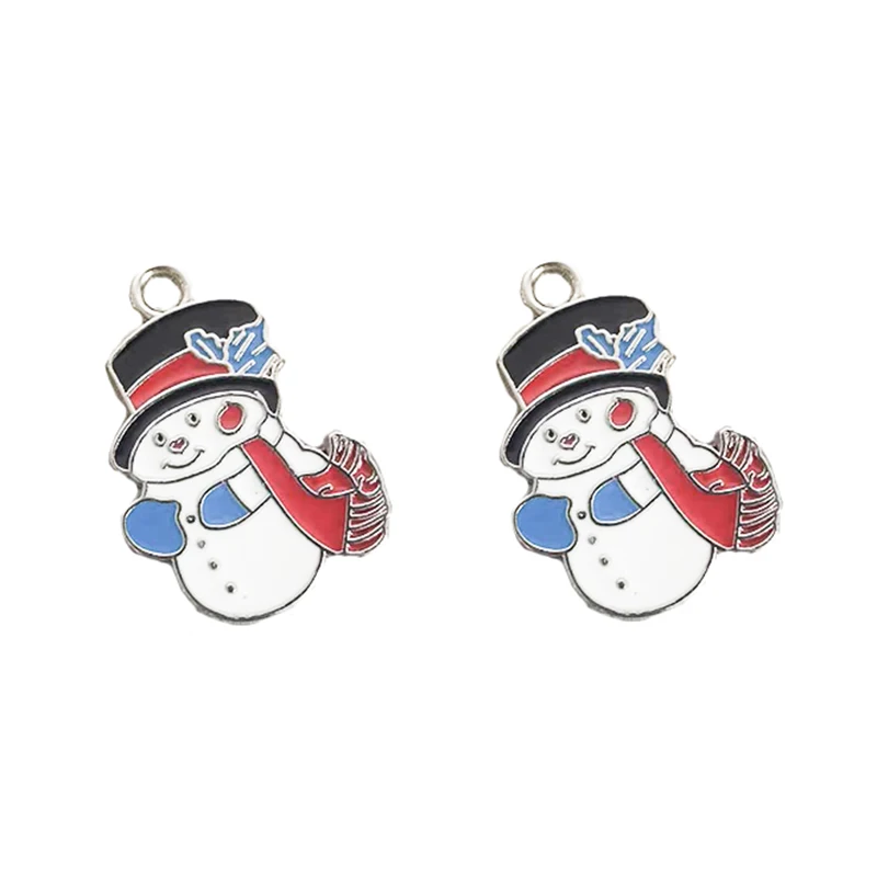 

Enamel Colorful Snowman Charms Pendants for Necklaces Bracelets Earrings Keychain DIY Craft Christmas Jewelry Making Accessories