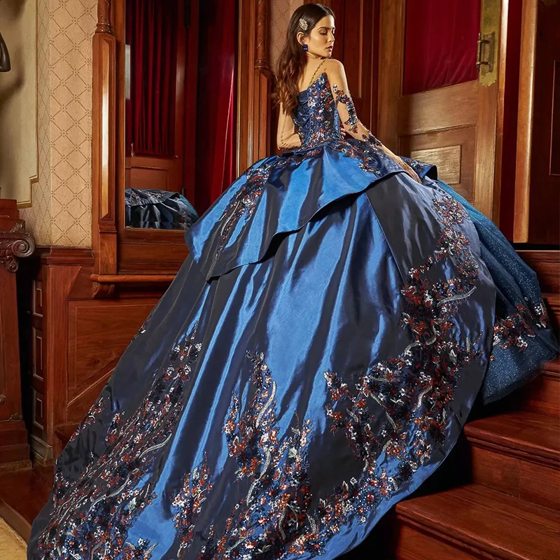 Doymeny женское блестящее бисерное платье Quinceanera с блестками аппликации прозрачные