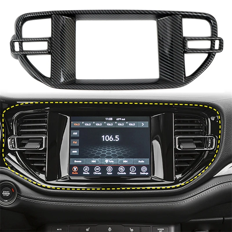 

1 шт., автомобильная центральная консоль из углеродного волокна для навигации на приборной панели, A/C Выходная крышка, отделочная панель выс...