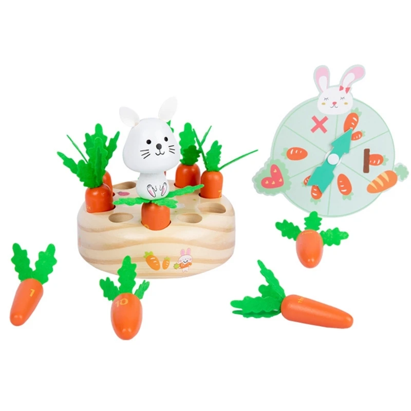 

Magnetic Rabbit Pulling Radish Game Children Early Education Educational Toy