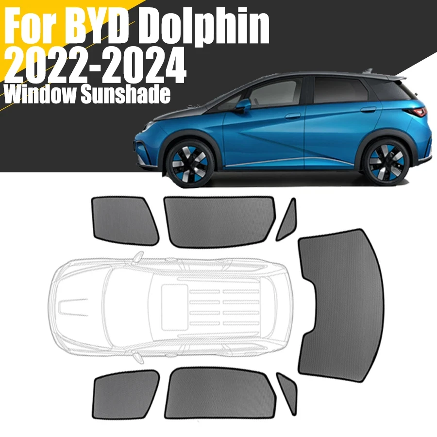 Фото Магнитная солнцезащитная шторка на окно автомобиля для BYD Dolphin 2021-2024, сетчатая шторка на лобовое стекло 2022 2023 №1