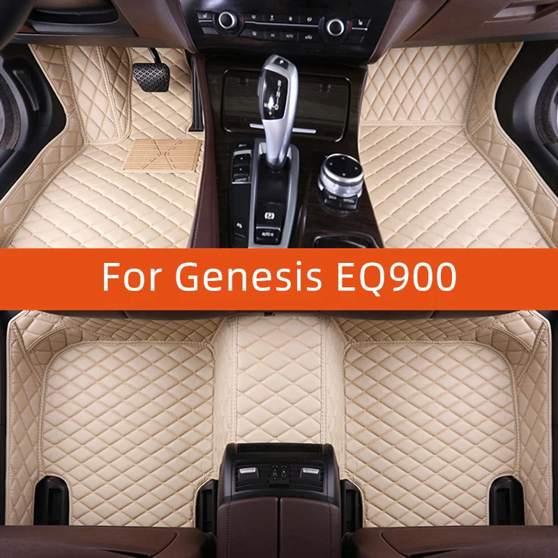 Фото Кожаный автомобильный коврик на заказ для Genesis EQ900 2015 2016 2017 2018, автомобильный коврик, аксессуары для интерьера №1