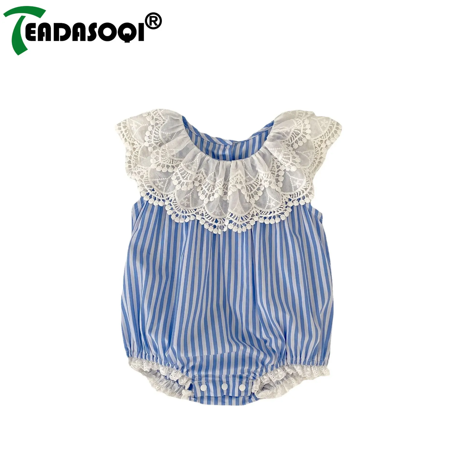 

New In Newborn Toddler Clothing 유아복 Baby Girls Fly Sleeve Tassels Stripe Pure Cotton Outwear Infant Kids One-pieces Bodysuits