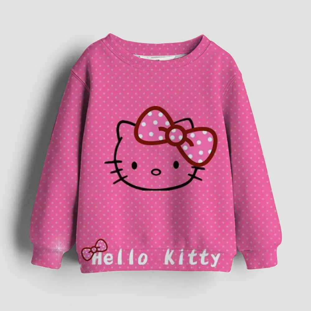 Kawaii Hello Kitty толстовка с капюшоном детская одежда для девочек модная осенний