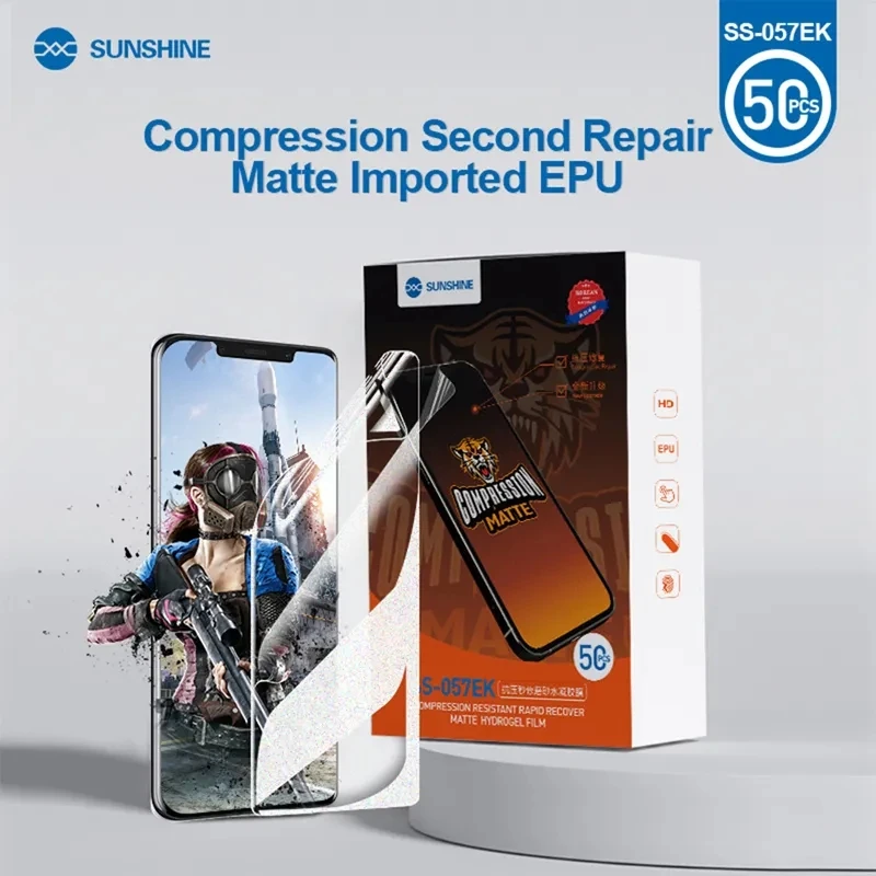 

SUNSHINE SS-057EK Anti-stress Matte Hydrogel Film for All Mobile Phone LCD Screen Protective Quick Recovery Scratches Film