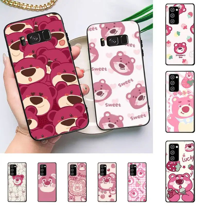 

Cute Cartoon Strawberry Bear Phone Case For Samsung Galaxy J4 plus J6 J5 J72016 J7prime cover for J7Core J6plus