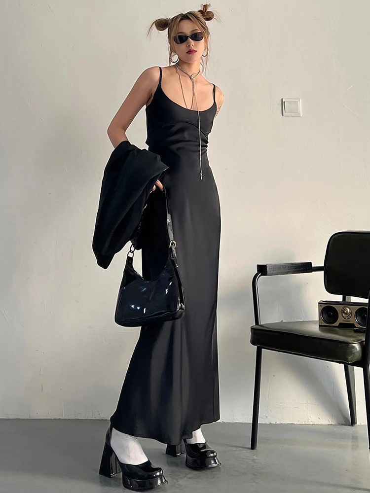 Женское платье-костюм из двух предметов [MODX] черное свободное Повседневное