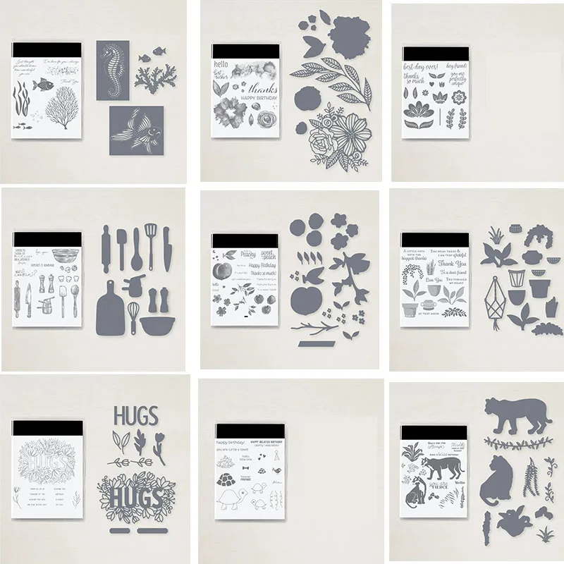

Animal Metal Cutting Dies and Words Stamps For Scrapbooking Dies Craft Stencil Embossing Craft Supplies Clear Stamps and Dies