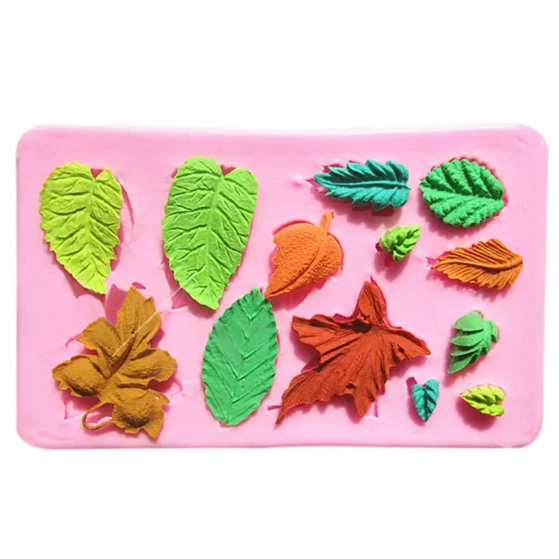 

NEW2023 Creative Food Grade Silicone,Many Kinds Of Leaves Shape For Cookie Cutter Fondant Bakeware Decorating, Chocolate Mold