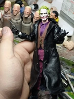 hot sales 112th fashion black cloak dress suit joker clown model for 6inch mezco action figures collectable