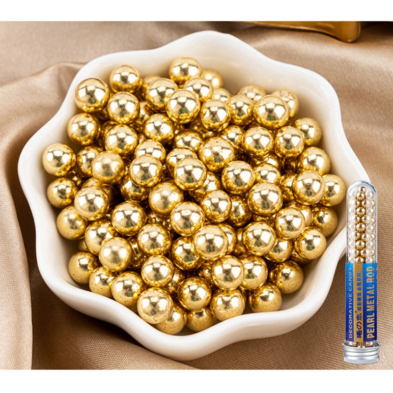 

Edible Sprinkles Beads DIY Wedding Decor Simulation Gold Bead Cake Decoration Gold Beads Fondant Donut Cake Decorations