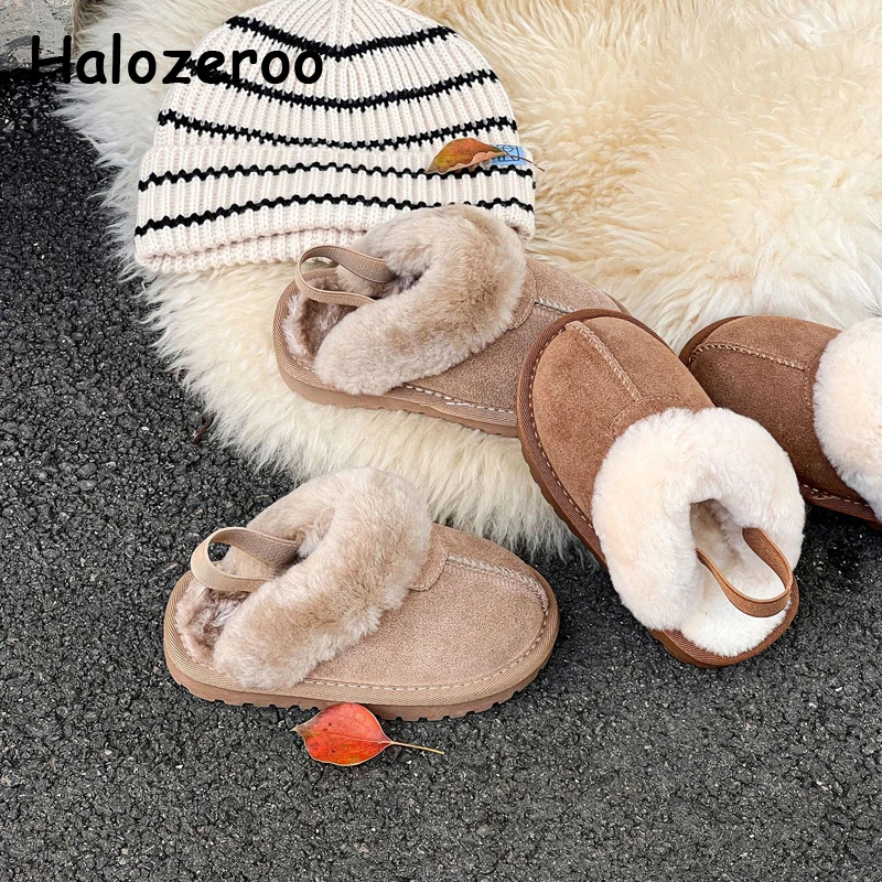 

Новые детские зимние ботинки, меховые ботильоны для маленьких девочек, детские брендовые модные ботинки, теплые тапочки для малышей, мягкая черная зимняя обувь для мальчиков