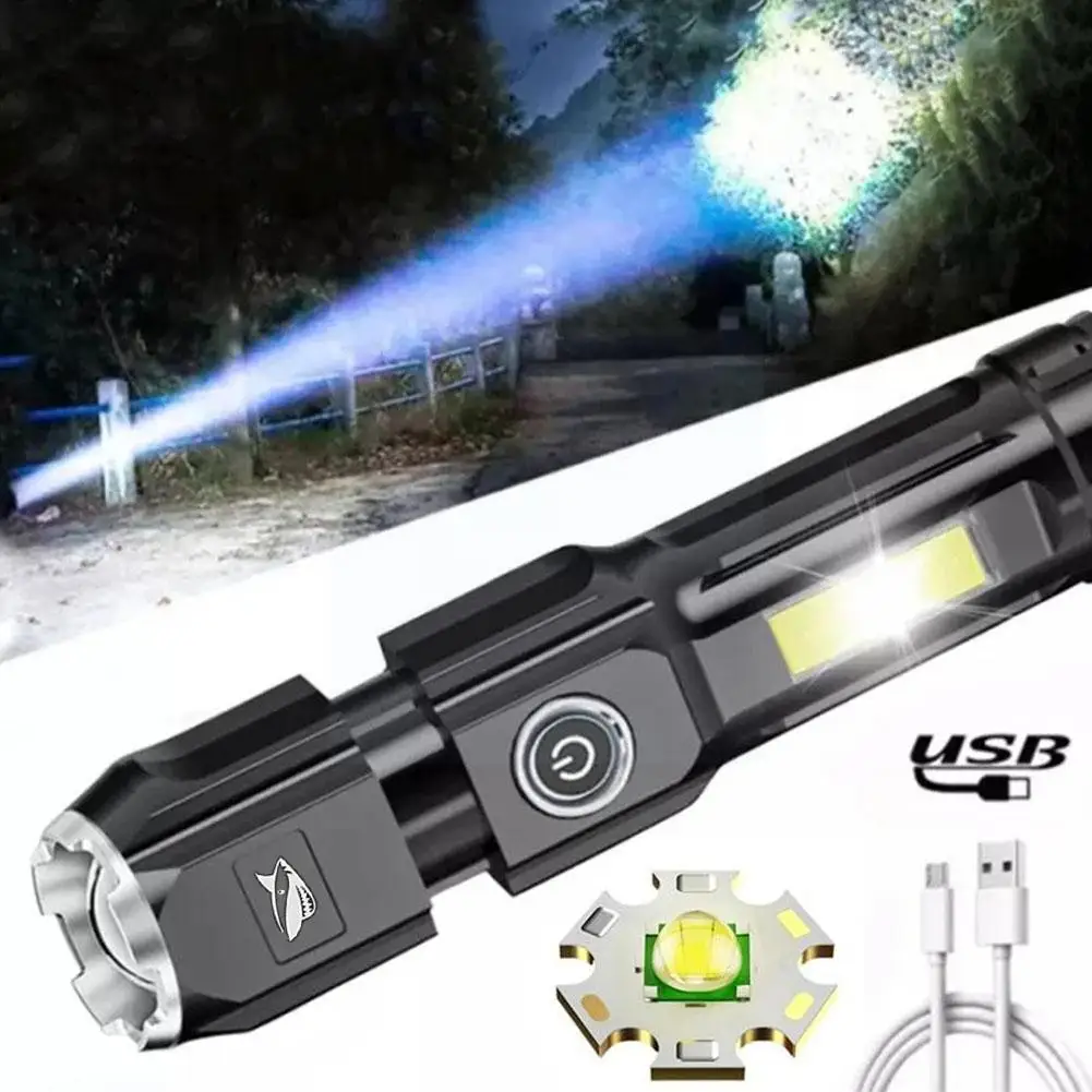 

Суперъяркий светодиодный уличный портативный фонарик C8e6, Перезаряжаемый Usb фонарь с двойным фокусом, телескописветильник светильник для к...