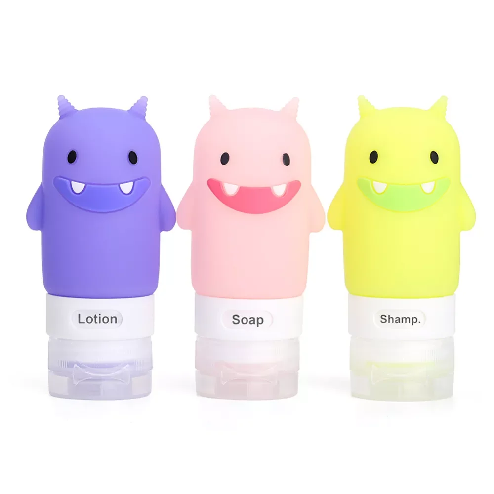 

portable Outdoor travel set bottle squeeze cartoon animal modeling bottle Silicone little empty bottl Multi-purpose