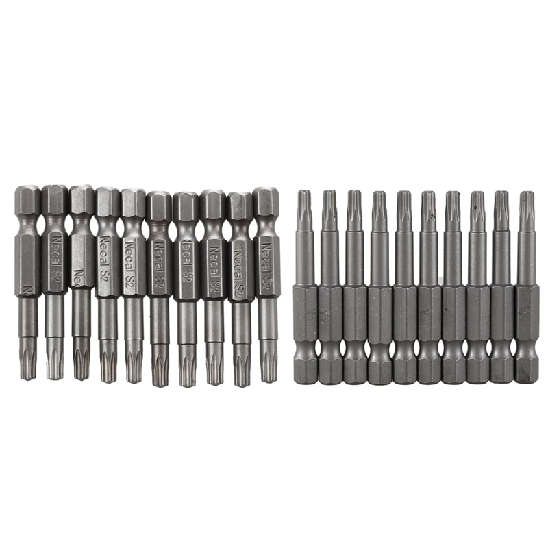 

10Pcs 6.3Mm Hexagon Shank 4Mm T20 Magnetic Tip Torx Screwdriver Bits & 10Pcs Hardware Part Magnetic 4X50mm T25 Type Torx Screwdr