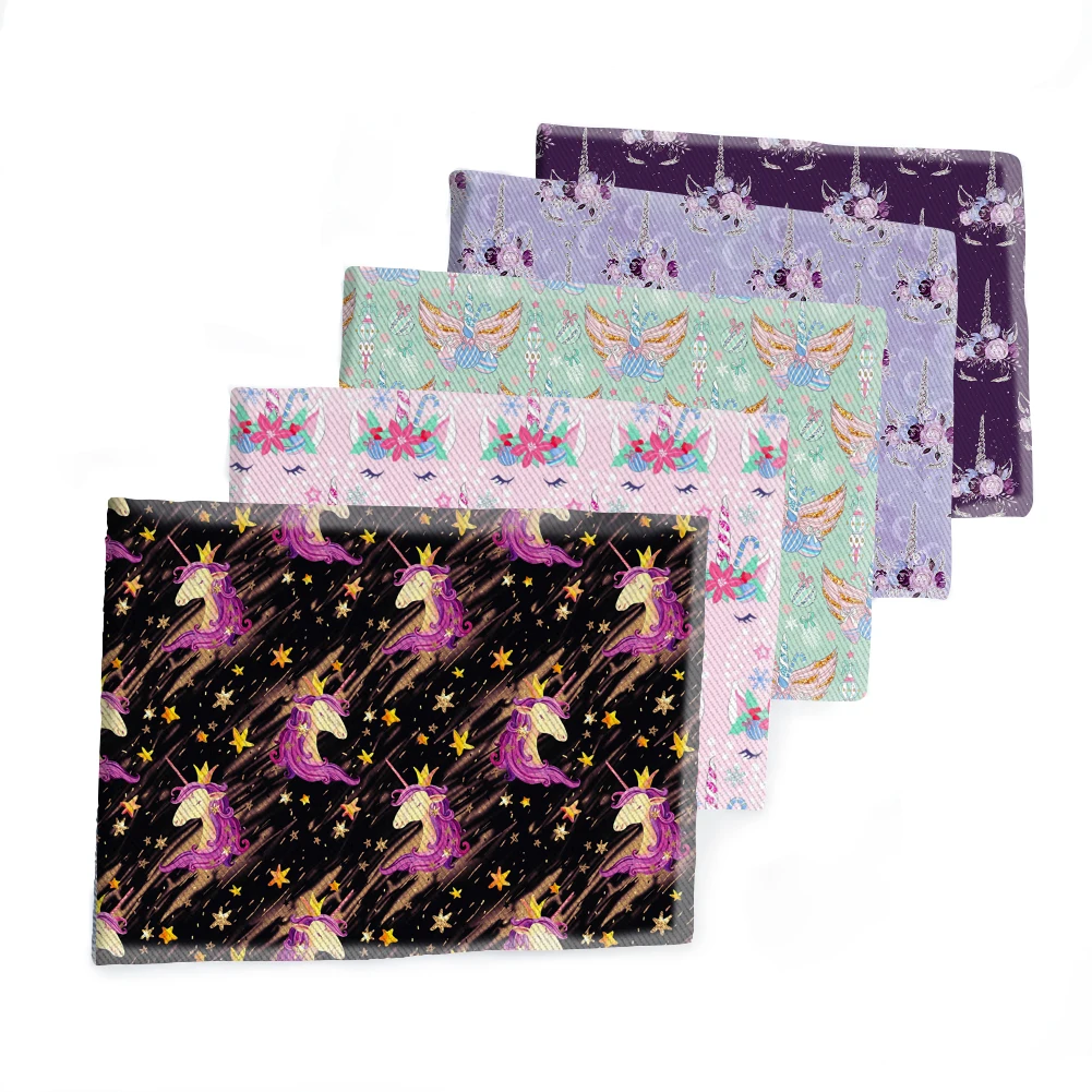 

Fabric Cartoon Unicorn Pattern Printed Polyester Cotton Twill Fabric Patchwor Printed 50*145CM