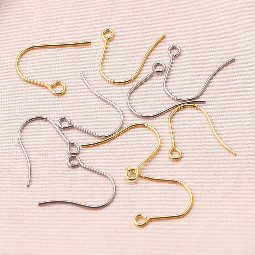 

100pcs/lot 18mm Gold Stainless Steel Earring Hooks French Ear Wires Findings for Jewelry Making Silver DIY Earrings Wholesale