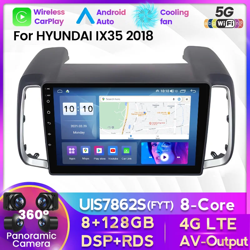 

7862S FYT Android 12 Car Radio Multimedia Player For HYUNDAI IX35 2018 GPS DSP Auto Stereo Optional QLED 360 Camera 2Din NO Dvd