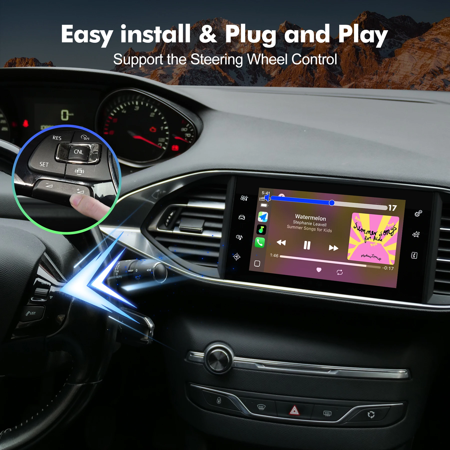 Фото Беспроводной адаптер Carplay для Peugeot Citroen, модуль Android Auto SMEG MRN 208 308 508 3008 и C4 DS3 DS5, поддержка камеры заднего вида №5