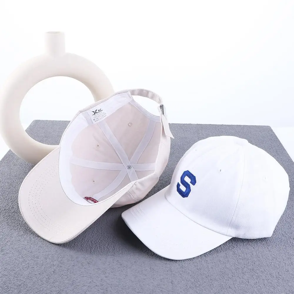 

Adjustable Spring Summer Embroidery Women Letter S Unisex Sun Hat Letter S Baseball Cap Baseball Cap Korean Style