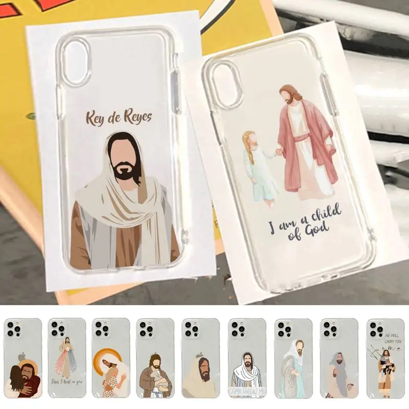 

New Faith Christian Religious Jesus Clear Phone Case for iPhone 11 12 13 mini pro XS MAX 8 7 6 6S Plus X 5S SE 2020 XR case