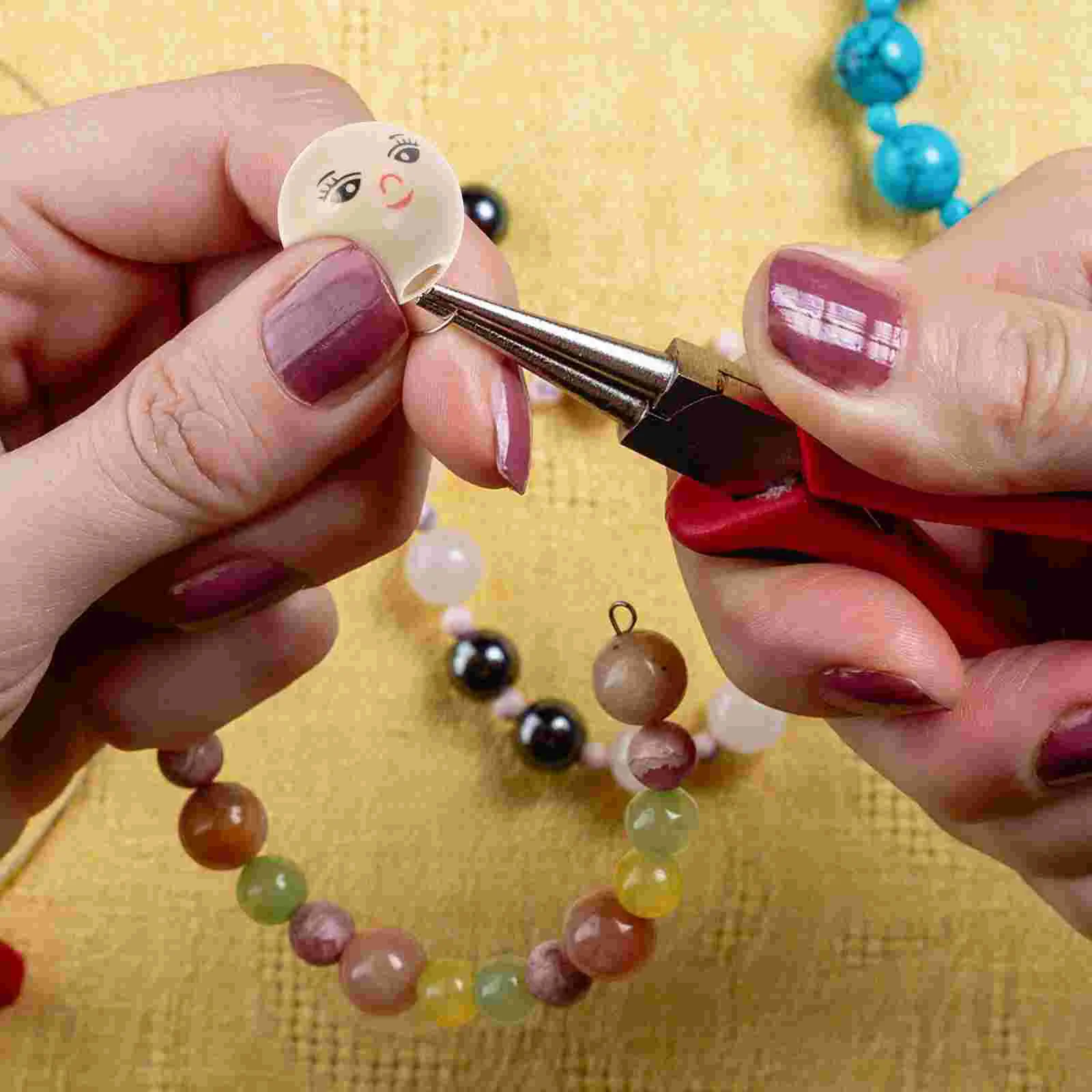 

100 Pcs Beaded Necklace DIY Craft Beads Creative Accessories Jewelry Round Making Wooden Child With face