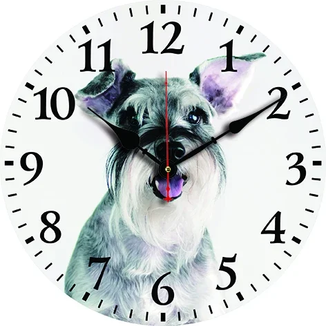 Настенные часы с изображением собаки круглые тихие украшения для гостиной