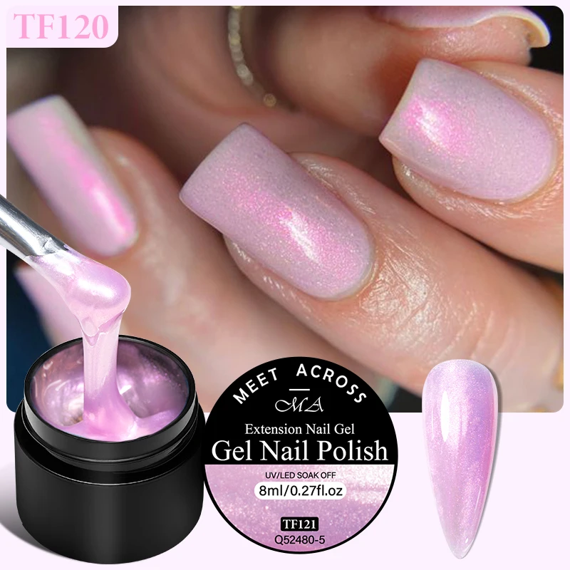 MEET ACROSS 8 мл Aurora Extension Gel Nail Polish Синий Розовый Фиолетовый Гель для дизайна ногтей