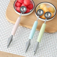 stainless steel spoon multi colored fruit digging spoons watermelon ball spoon sturdy fruit digger double head ice cream spoon